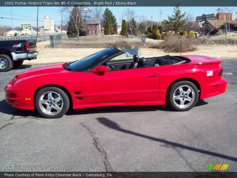 Bright Red / Ebony Black 2002 Pontiac Firebird Trans Am WS-6 Convertible
