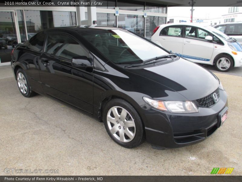Crystal Black Pearl / Gray 2010 Honda Civic LX Coupe