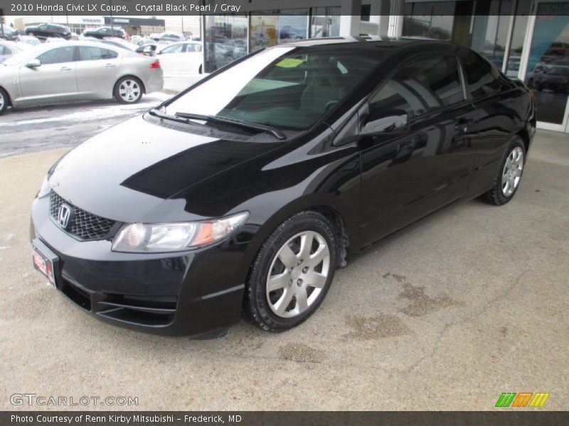 Crystal Black Pearl / Gray 2010 Honda Civic LX Coupe