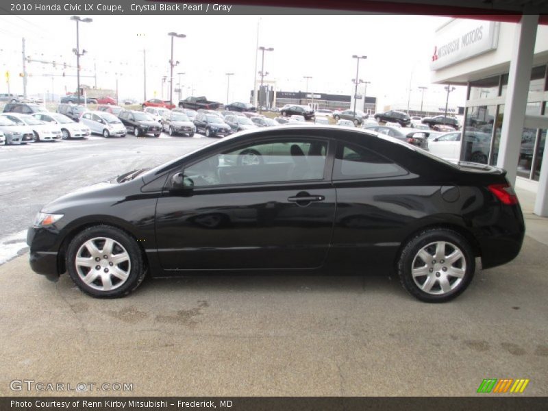 Crystal Black Pearl / Gray 2010 Honda Civic LX Coupe