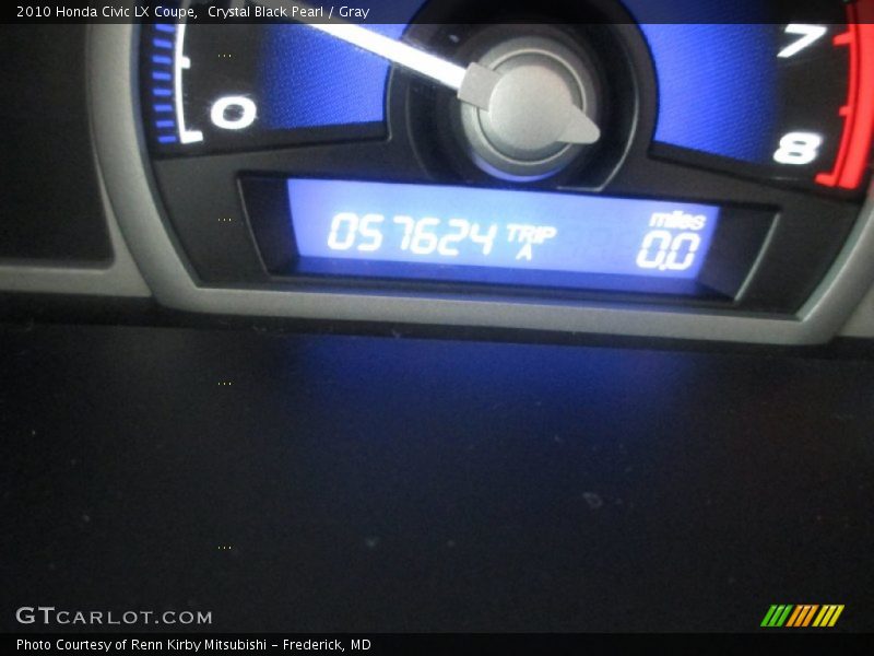 Crystal Black Pearl / Gray 2010 Honda Civic LX Coupe