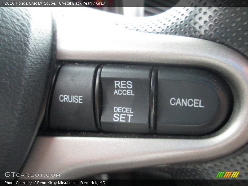 Crystal Black Pearl / Gray 2010 Honda Civic LX Coupe