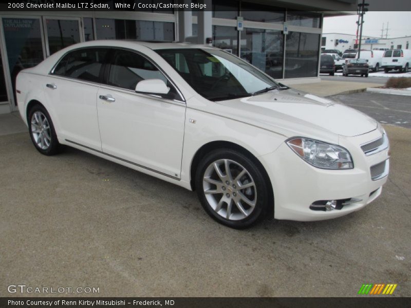 White / Cocoa/Cashmere Beige 2008 Chevrolet Malibu LTZ Sedan