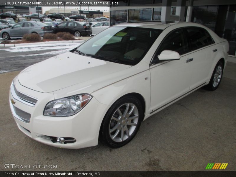 White / Cocoa/Cashmere Beige 2008 Chevrolet Malibu LTZ Sedan