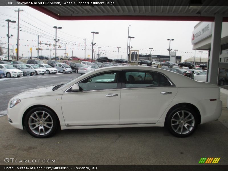 White / Cocoa/Cashmere Beige 2008 Chevrolet Malibu LTZ Sedan