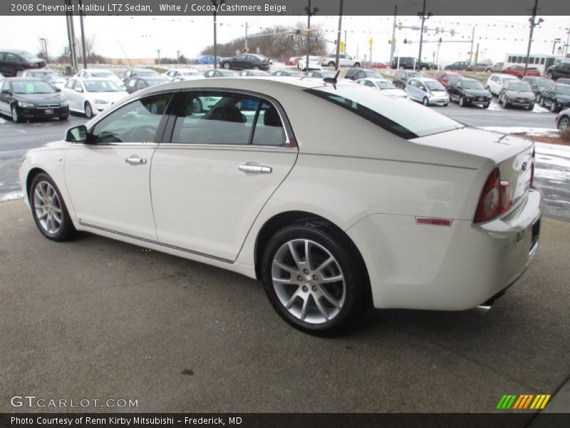 White / Cocoa/Cashmere Beige 2008 Chevrolet Malibu LTZ Sedan