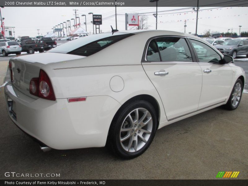 White / Cocoa/Cashmere Beige 2008 Chevrolet Malibu LTZ Sedan