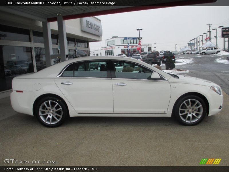 White / Cocoa/Cashmere Beige 2008 Chevrolet Malibu LTZ Sedan