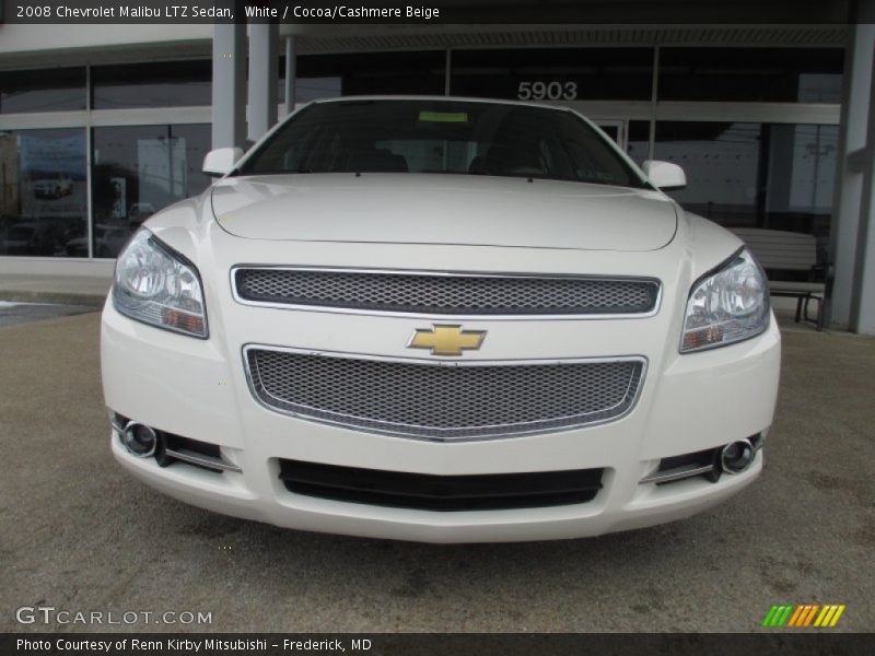 White / Cocoa/Cashmere Beige 2008 Chevrolet Malibu LTZ Sedan