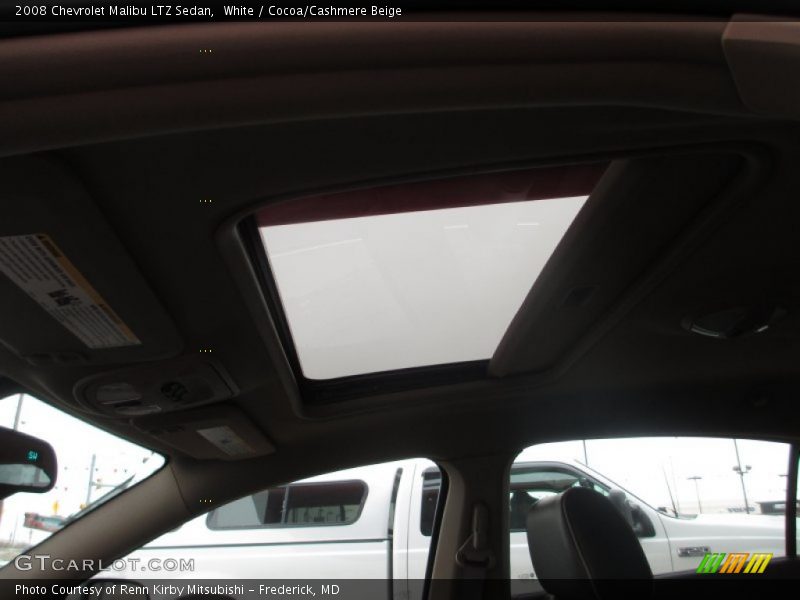White / Cocoa/Cashmere Beige 2008 Chevrolet Malibu LTZ Sedan