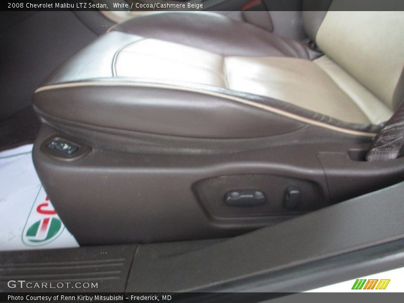 White / Cocoa/Cashmere Beige 2008 Chevrolet Malibu LTZ Sedan