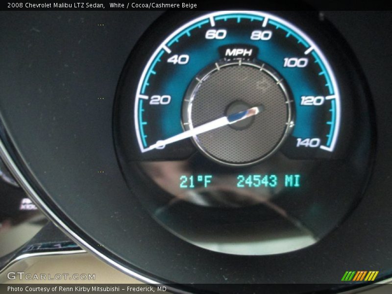White / Cocoa/Cashmere Beige 2008 Chevrolet Malibu LTZ Sedan