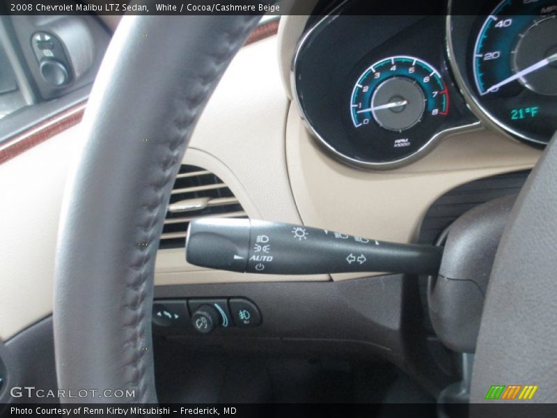 White / Cocoa/Cashmere Beige 2008 Chevrolet Malibu LTZ Sedan