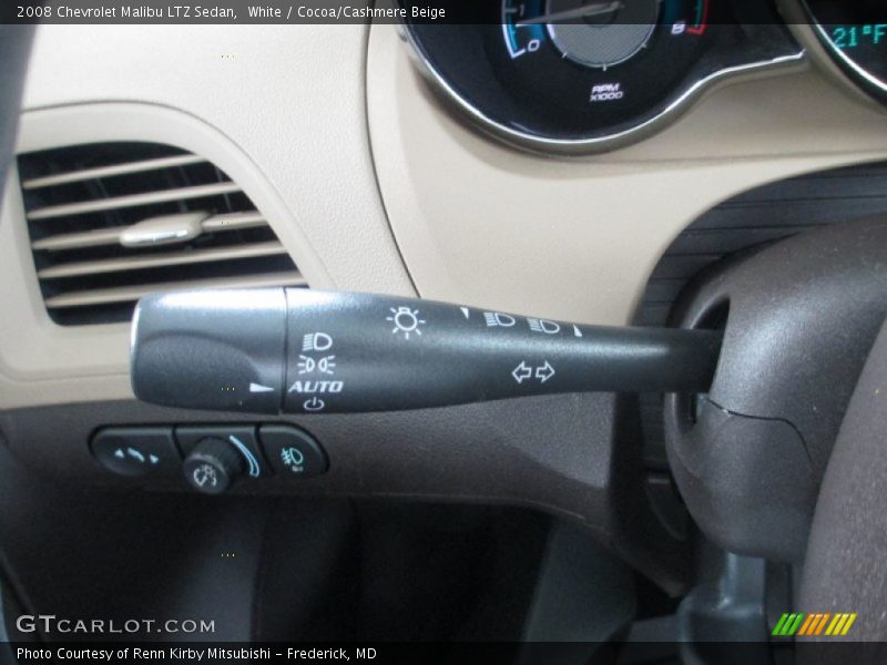 White / Cocoa/Cashmere Beige 2008 Chevrolet Malibu LTZ Sedan
