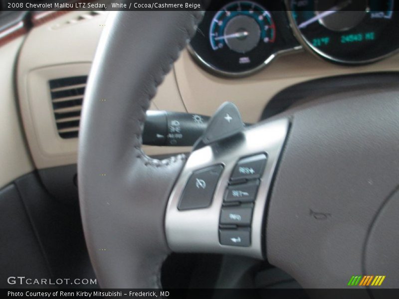 White / Cocoa/Cashmere Beige 2008 Chevrolet Malibu LTZ Sedan