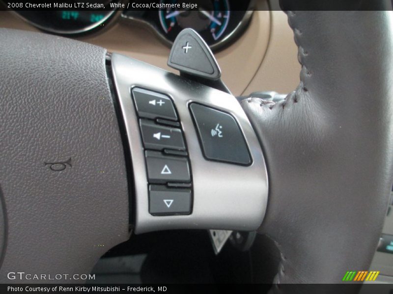 White / Cocoa/Cashmere Beige 2008 Chevrolet Malibu LTZ Sedan