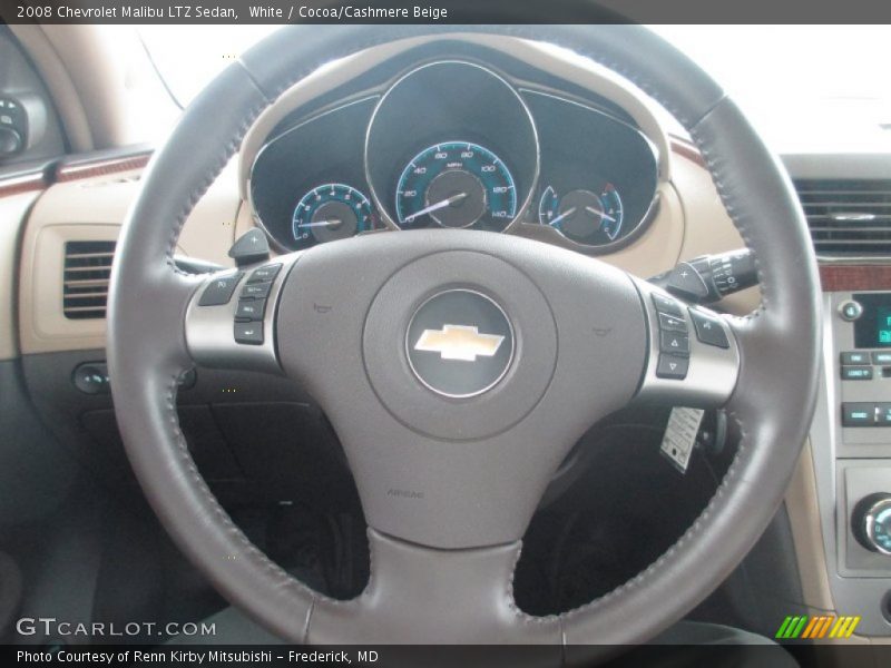 White / Cocoa/Cashmere Beige 2008 Chevrolet Malibu LTZ Sedan