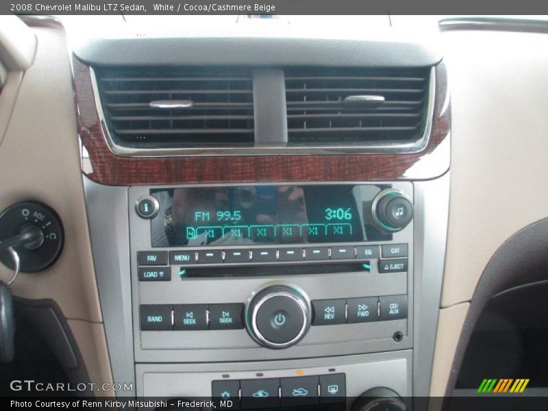 White / Cocoa/Cashmere Beige 2008 Chevrolet Malibu LTZ Sedan