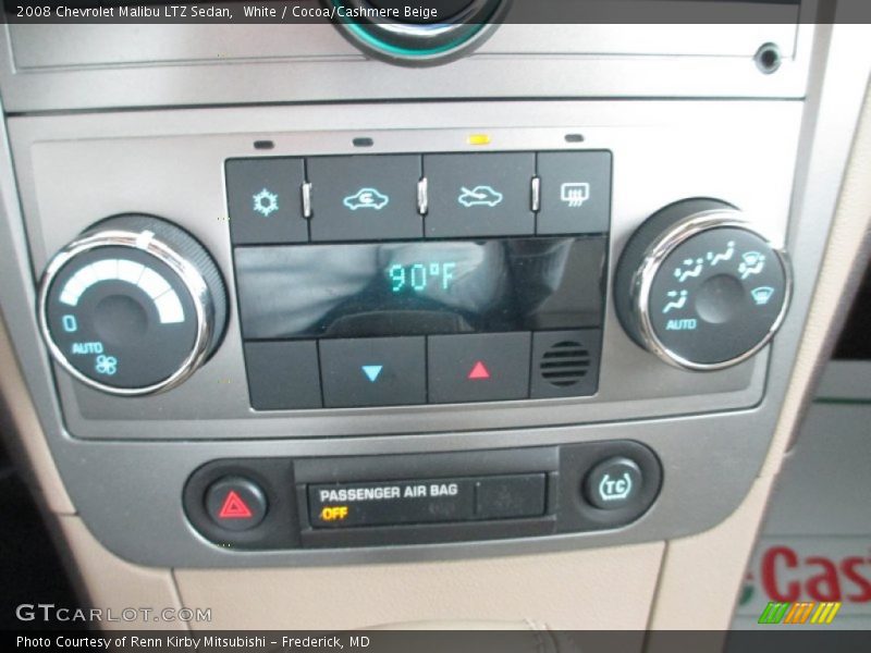White / Cocoa/Cashmere Beige 2008 Chevrolet Malibu LTZ Sedan
