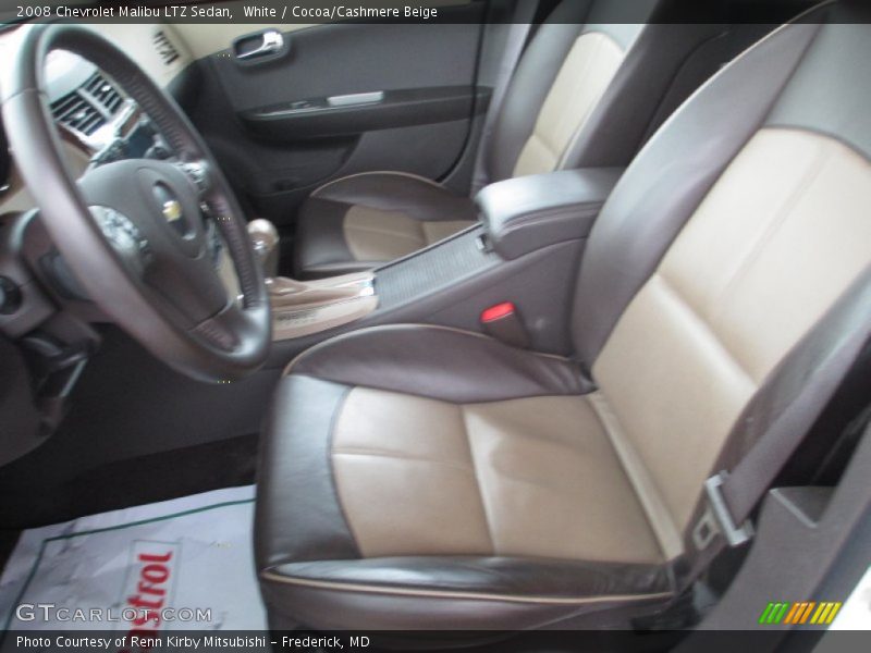 White / Cocoa/Cashmere Beige 2008 Chevrolet Malibu LTZ Sedan