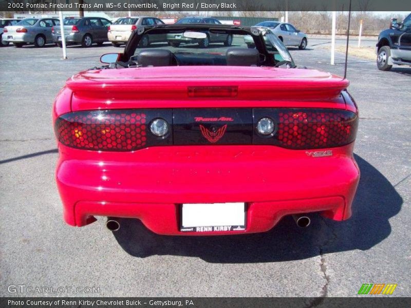 Bright Red / Ebony Black 2002 Pontiac Firebird Trans Am WS-6 Convertible
