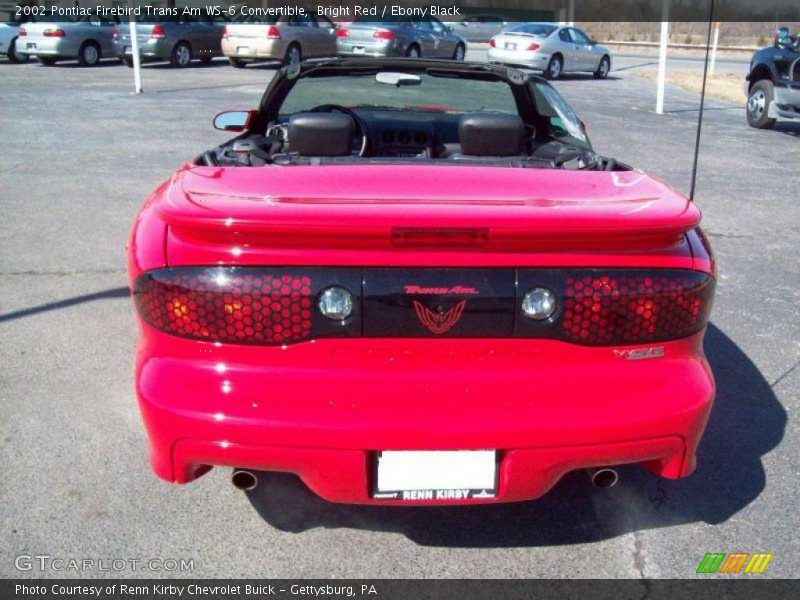 Bright Red / Ebony Black 2002 Pontiac Firebird Trans Am WS-6 Convertible