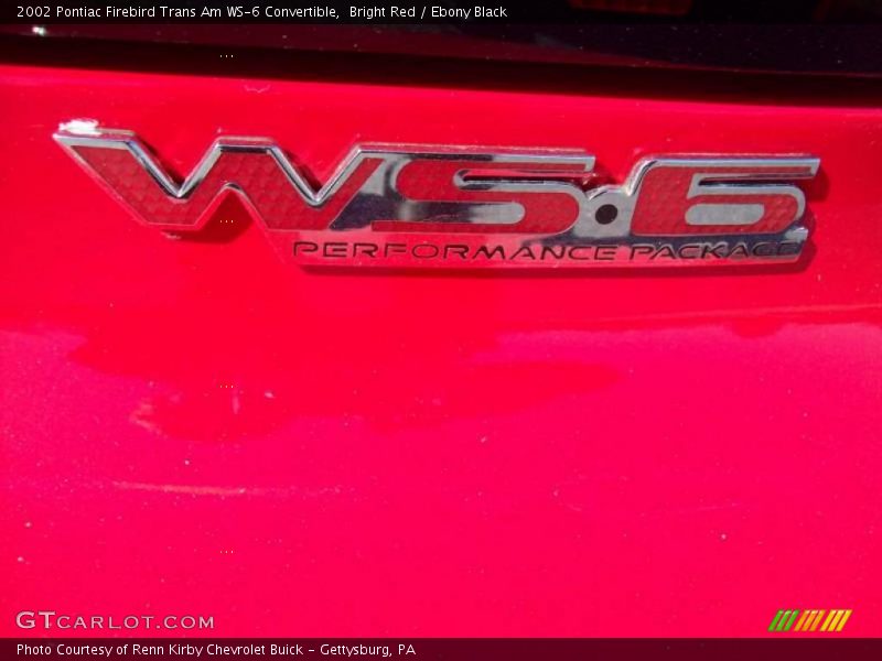 Bright Red / Ebony Black 2002 Pontiac Firebird Trans Am WS-6 Convertible