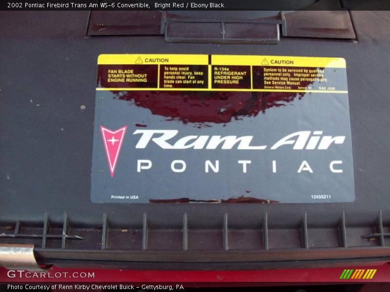 Bright Red / Ebony Black 2002 Pontiac Firebird Trans Am WS-6 Convertible