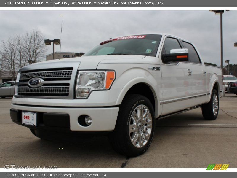White Platinum Metallic Tri-Coat / Sienna Brown/Black 2011 Ford F150 Platinum SuperCrew