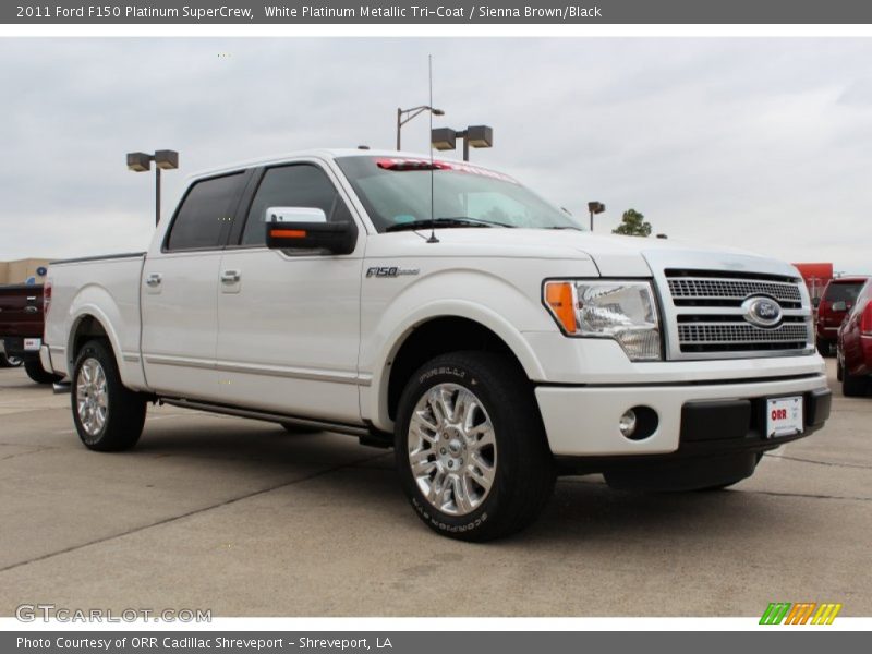 White Platinum Metallic Tri-Coat / Sienna Brown/Black 2011 Ford F150 Platinum SuperCrew