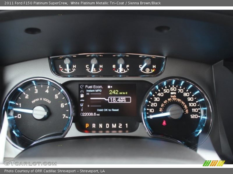 White Platinum Metallic Tri-Coat / Sienna Brown/Black 2011 Ford F150 Platinum SuperCrew