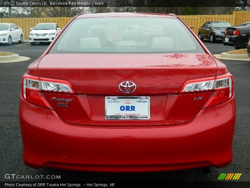 Barcelona Red Metallic / Ivory 2012 Toyota Camry LE