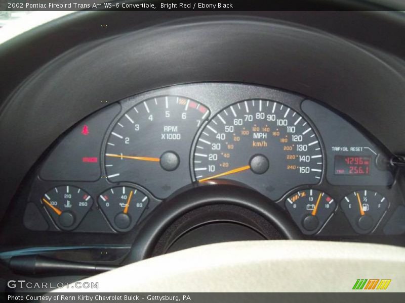 Bright Red / Ebony Black 2002 Pontiac Firebird Trans Am WS-6 Convertible