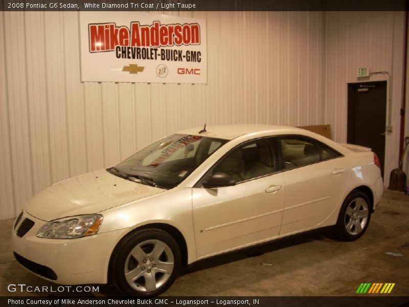 White Diamond Tri Coat / Light Taupe 2008 Pontiac G6 Sedan