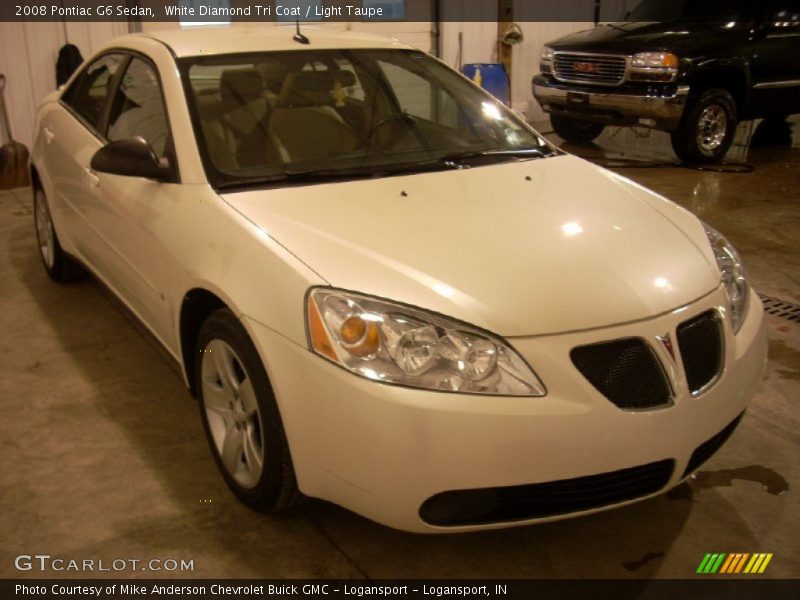 White Diamond Tri Coat / Light Taupe 2008 Pontiac G6 Sedan