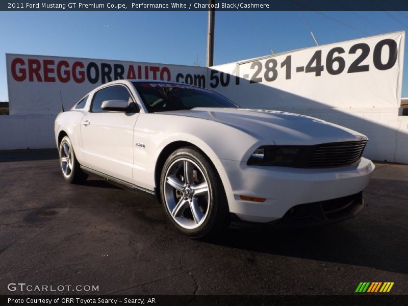 Performance White / Charcoal Black/Cashmere 2011 Ford Mustang GT Premium Coupe
