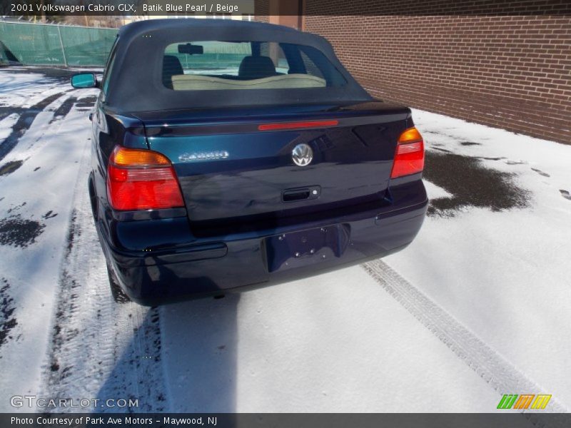 Batik Blue Pearl / Beige 2001 Volkswagen Cabrio GLX