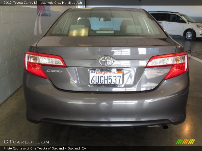 Magnetic Gray Metallic / Ash 2012 Toyota Camry LE