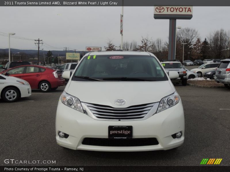 Blizzard White Pearl / Light Gray 2011 Toyota Sienna Limited AWD