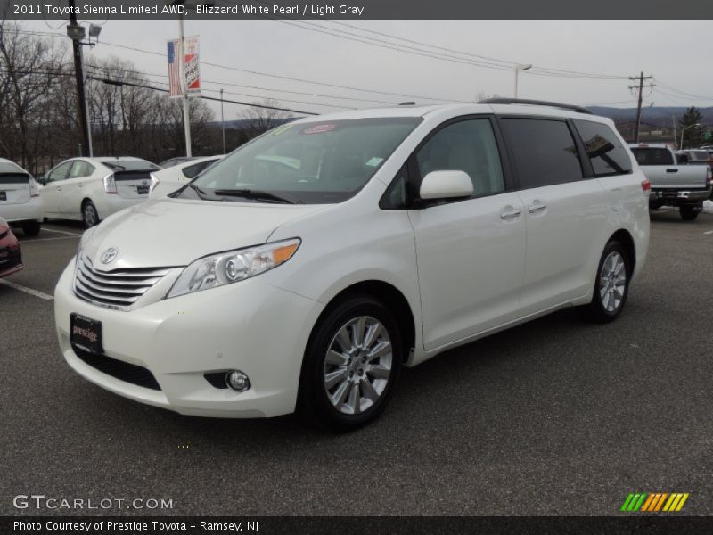 Blizzard White Pearl / Light Gray 2011 Toyota Sienna Limited AWD