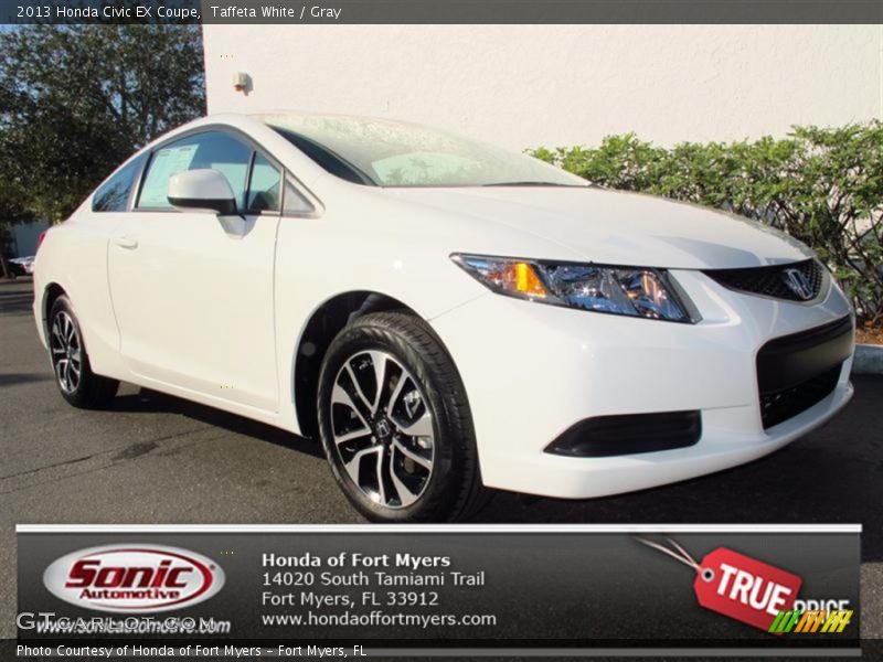 Taffeta White / Gray 2013 Honda Civic EX Coupe