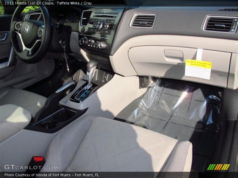 Taffeta White / Gray 2013 Honda Civic EX Coupe