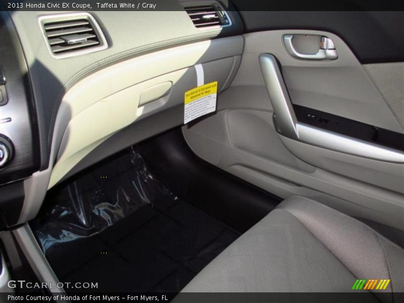 Taffeta White / Gray 2013 Honda Civic EX Coupe