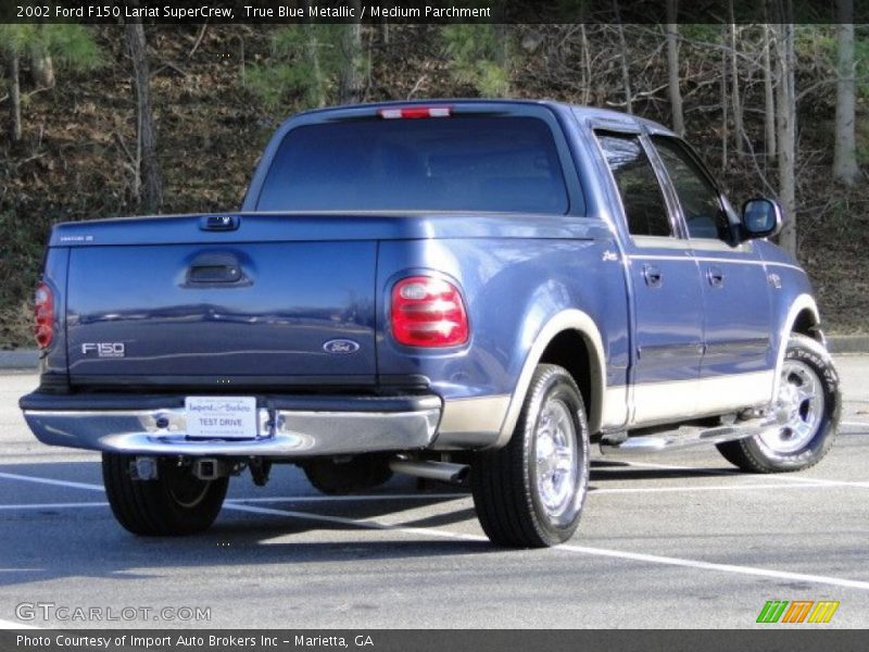 True Blue Metallic / Medium Parchment 2002 Ford F150 Lariat SuperCrew