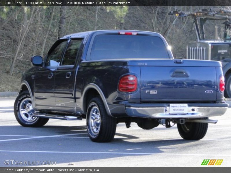 True Blue Metallic / Medium Parchment 2002 Ford F150 Lariat SuperCrew