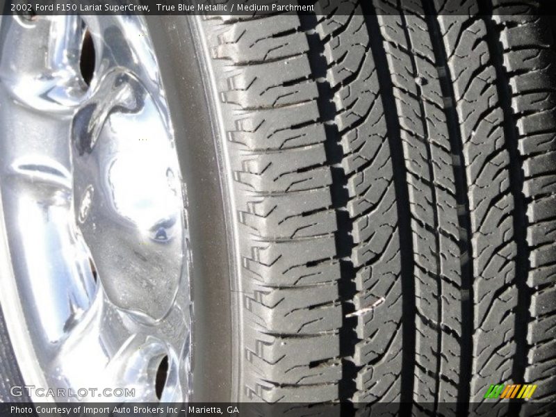 True Blue Metallic / Medium Parchment 2002 Ford F150 Lariat SuperCrew