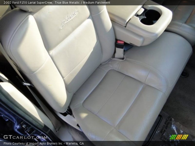 True Blue Metallic / Medium Parchment 2002 Ford F150 Lariat SuperCrew