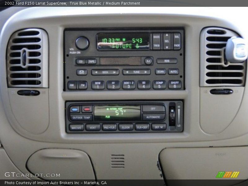 True Blue Metallic / Medium Parchment 2002 Ford F150 Lariat SuperCrew