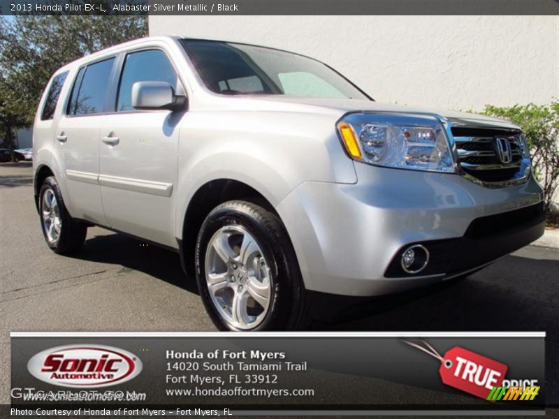 Alabaster Silver Metallic / Black 2013 Honda Pilot EX-L