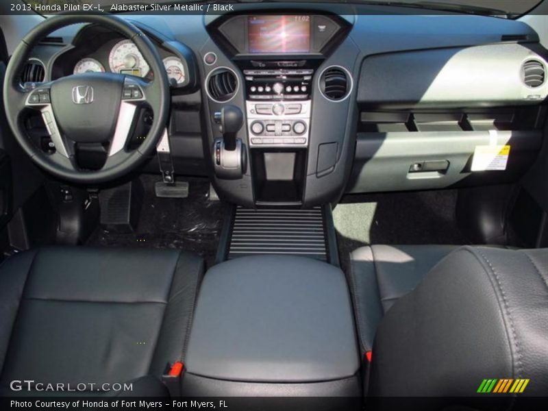 Alabaster Silver Metallic / Black 2013 Honda Pilot EX-L